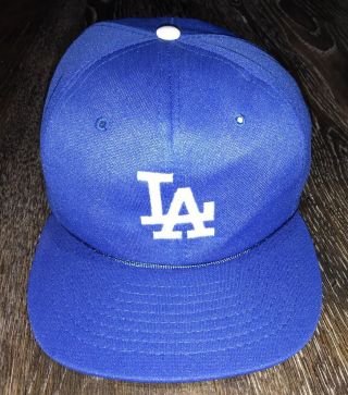 Rare Vintage La Dodgers Baseball Snapback Hat Cap Blue California Headwear
