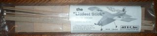 Vintage Fred Reese The Littlest Stick Ace Rc Airplane Model Kit 50h230