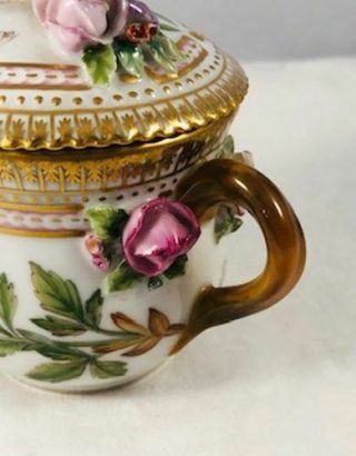 Rare Royal Copenhagen Flora Danica Covered Custard Cup Potentilla 3514 / 3589 5