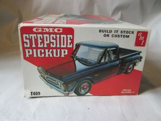 Vintage AMT 1/25 1972 GMC Stepside Pickup Stock/Custom Truck Model Kit T409 USA 5