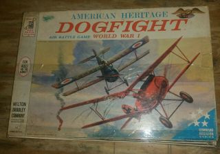 1963 American Heritage Dogfight Board Game 100 Complete Ww1 Vtg Milton Bradley