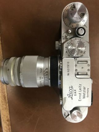 Vintage Leica Camera With Leitz Elmar F=9cm 1:4