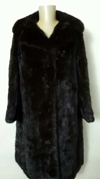 Vintage Mahogany Mink Fur Coat Womens Size L