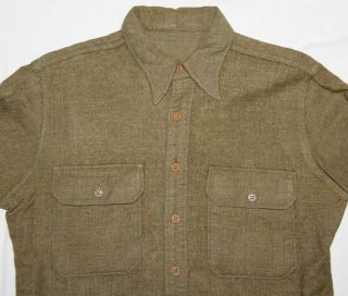 EARLY WWII MUSTARD COLOR WOOL COMBAT FIELD SHIRT 2