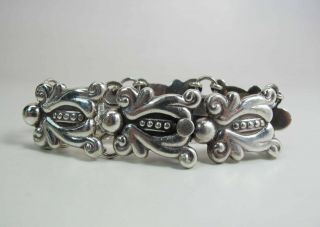 Heavy Vintage Mexican Sterling Silver Bracelet W/ Pre - Columbian Design