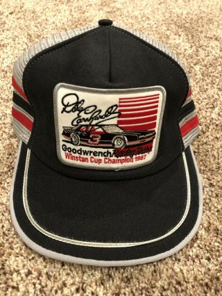 Dale Earnhardt Vintage Rare 1988 Three Stripe Trucker Hat Cap Nascar Usa