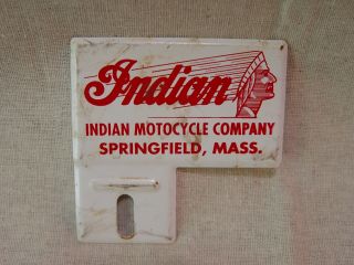 Vintage Indian Motocycles Motorcycle Bike Advertising License Plate Topper