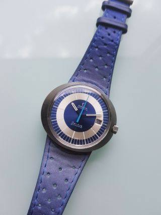 Vintage Omega Geneve Dynamic Two Tone Blue Dial Gent 
