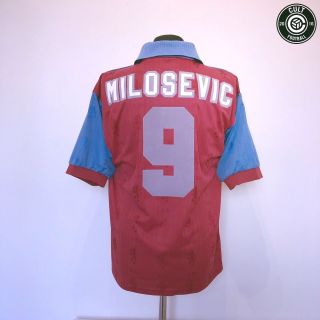 Savo Milosevic 9 Aston Villa Vintage Reebok Home Football Shirt 1995/97 (m)