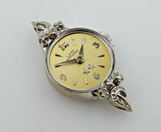Vintage Lady Hamilton 14k White Gold Diamond Ladies Watch.  Missing A Crystal