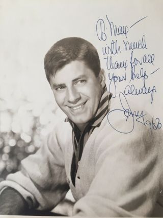 Vintage Paramount Studio Photo Signed By Jerry Lewis Autographed