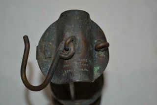 RARE Vintage Everhart Brass Mining Safety Lamp Scranton PA ESTATE FIND 12