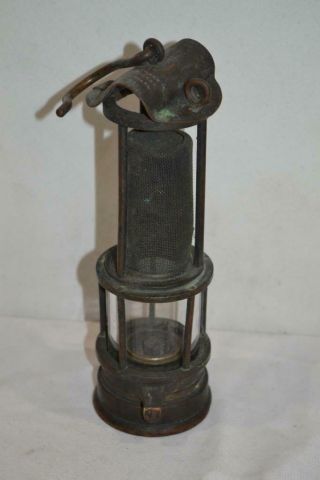 Rare Vintage Everhart Brass Mining Safety Lamp Scranton Pa Estate Find