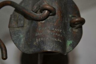 RARE Vintage Everhart Brass Mining Safety Lamp Scranton PA ESTATE FIND 2