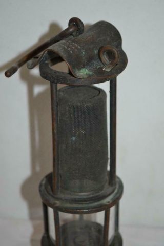 RARE Vintage Everhart Brass Mining Safety Lamp Scranton PA ESTATE FIND 4