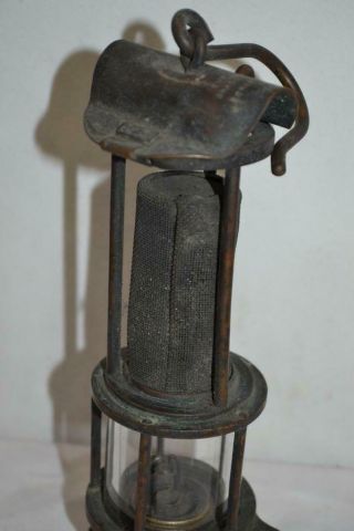 RARE Vintage Everhart Brass Mining Safety Lamp Scranton PA ESTATE FIND 6