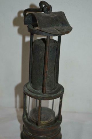 RARE Vintage Everhart Brass Mining Safety Lamp Scranton PA ESTATE FIND 8