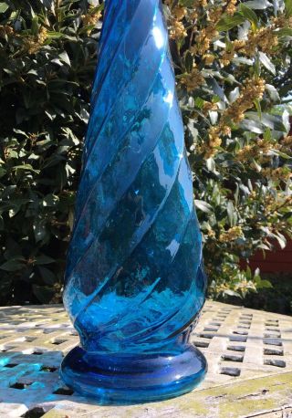 Vintage Mid Century Murano Art Glass Empoli Studio Genie Bottle Decanter 26” 2