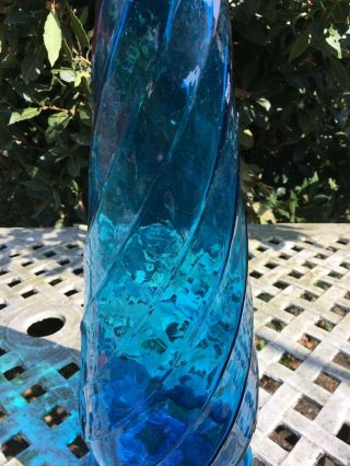 Vintage Mid Century Murano Art Glass Empoli Studio Genie Bottle Decanter 26” 5