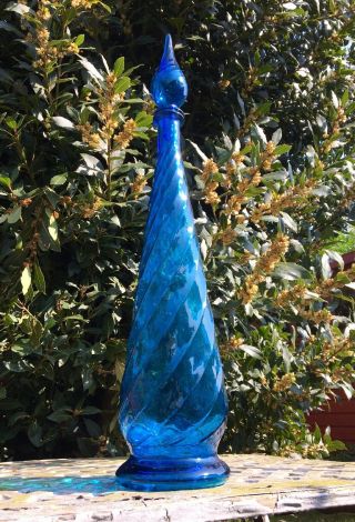 Vintage Mid Century Murano Art Glass Empoli Studio Genie Bottle Decanter 26” 7