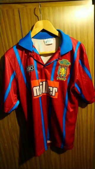 Rare Vintage Aston Villa 1993/95 Home Football Shirt 1994 League Cup Final