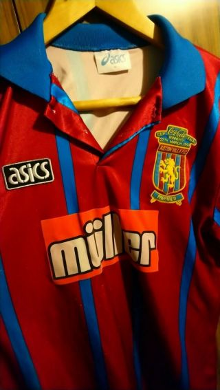 Rare Vintage Aston Villa 1993/95 Home Football Shirt 1994 League Cup Final 2