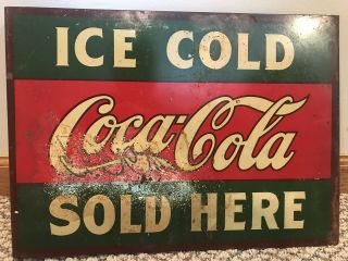 Rare Vintage c.  1930 Coca Cola Soda Pop 2 Sided 17 