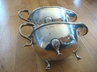 QUALITY PAIR ANTIQUE SOLID SILVER SAUCE BOATS BY WALKER & HALL,  SHEFFIELD 1924 4