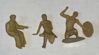 Vintage Ben Hur Playset Romans & Gladiators Plastic Figures: Tan Set 13 Of 16 4