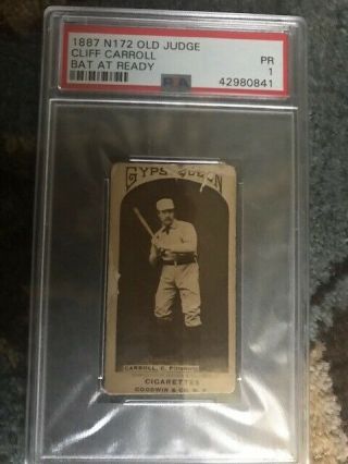 Very Rare Psa Error Unknown Player Carroll Gypsy Queen Labelled Old Judge Psa 1