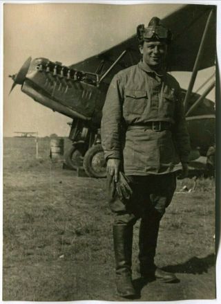 World Warii Russian Large Size Press Photo Polikarpov Po2 Aircraft And Pilot