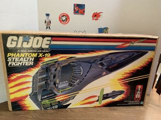 Vintage Gi Joe Phantom X - 19 Stealth Fighter W/ Ghost Rider 1988