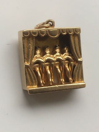 Rare Unusual Vintage 9ct Solid Gold Watch Fob Showgirls (moveable Legs)