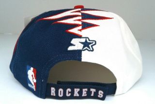 Vintage 90 ' s Houston Rockets NBA Basketball Strapback Hat Shockwave Wool 5