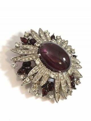 Vintage Gorgeous “the Look Of Real” Rhinestone Gripoix Jomaz Glass Brooch Pin