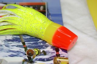 Joe Yee Vintage Yellow Orange Apollo Tuna Ahi Salt Water Big Game Trolling Lure 3