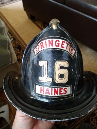 Vintage Cairns & Brothers Metal Fire Firefighter Helmet