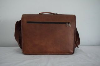Handcrafted Vintage Leather DSLR Camera Briefcase Laptop Satchel Messenger Bag 3