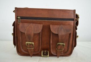 Handcrafted Vintage Leather DSLR Camera Briefcase Laptop Satchel Messenger Bag 6