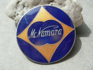 Rare Mc Namara Racing Radiator Hood Emblem Enamel Formula Car Badge Mcnamara