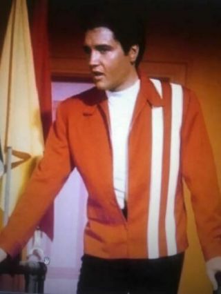 Elvis Presley Speedway Mens Jacket Vintage Red Blue Cotton & Leather Jacket