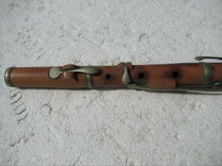 VINTAGE FIVE KEY BOXWOOD FLUTE,  1800 ' S,  NEEDS WORK 2