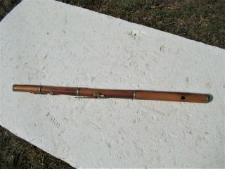 VINTAGE FIVE KEY BOXWOOD FLUTE,  1800 ' S,  NEEDS WORK 5