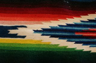 VERY FINELY WOVEN VINTAGE WOOL MEXICAN SALTILLO SERAPE BLANKET RUG 40 