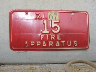 Vintage License Plates Tags Rhode Island 15 Fire Apparatus