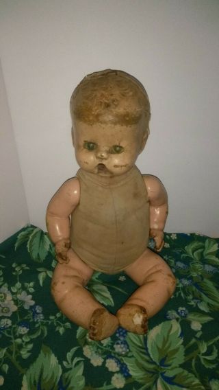Vintage Toy 12 " High Composite Baby Doll Don 