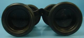 VTG Antique Adjustable Binoculars W/ Leather Neck Strap Military Civil War Era 6