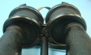 VTG Antique Adjustable Binoculars W/ Leather Neck Strap Military Civil War Era 8