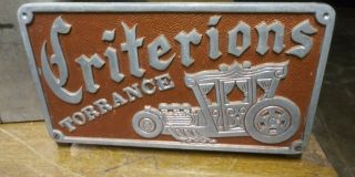 Vintage Criterions Car Club Plaque Torrance California Classic Hot Rod 3