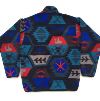 Vintage Patagonia Synchilla Fleece Navy Blue Pattern Aztec Size Medium 2